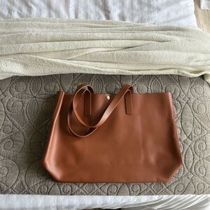 Elegant Brown Leather Tote Bag
